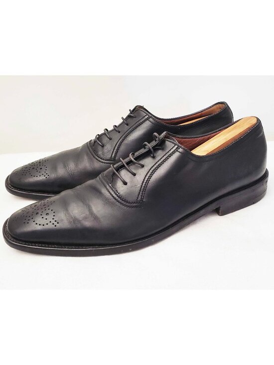 A. Testoni Men\'s Black Leather Oxford Brogue Dress Shoes  12 M Italy main image 6
